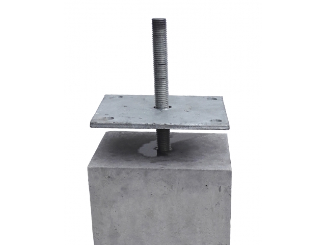 Bevestigingsplaatje 14X14 cm + moer M16 - Afbeelding 2