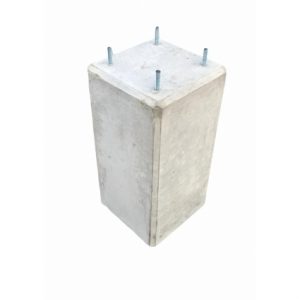Betonpoer 23x23x45 cm met 4x draadeind M10