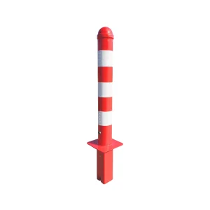 ViaPole insteekpaal model 101 RAL 3000 3-kantslot 3 band wit