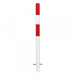 Afzetpaal 60mm Ø, betonneren, rood/wit gelakt.