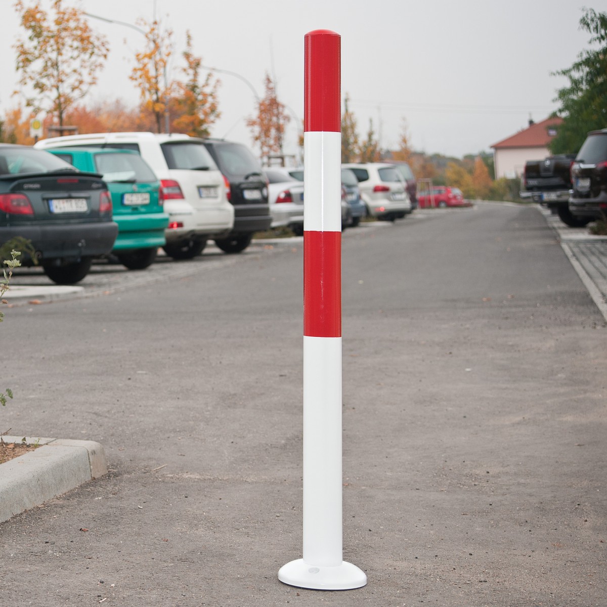 Afbakeningspaal, te schroeven, rood/wit 60mm Ø. - Afbeelding 5