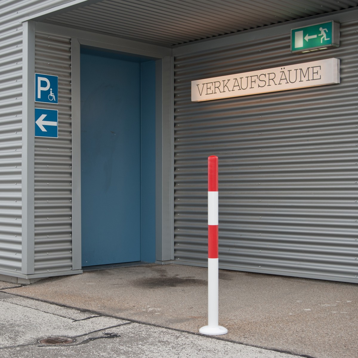 Afbakeningspaal, te schroeven, rood/wit 60mm Ø. - Afbeelding 6