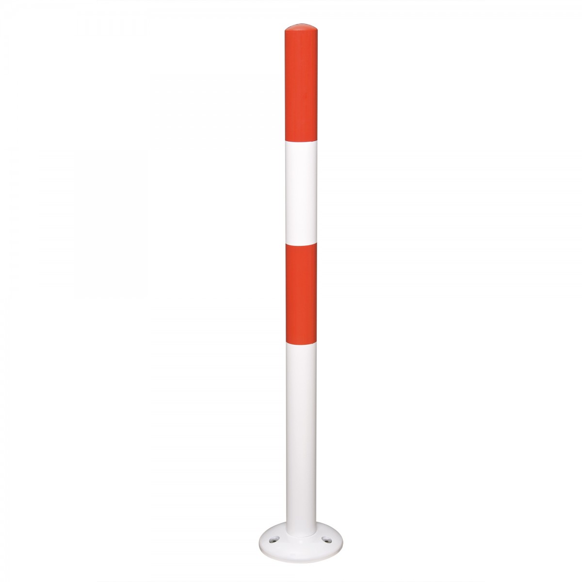 Afbakeningspaal, te schroeven, rood/wit 60mm Ø.