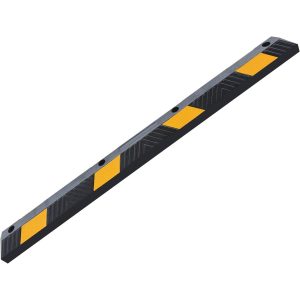 Zware rubberen parkeerstop met reflectoren. Duurzaam, goed zichtbaar en geschikt voor parkeerterreinen, parkeergarages en professionele laadzones.