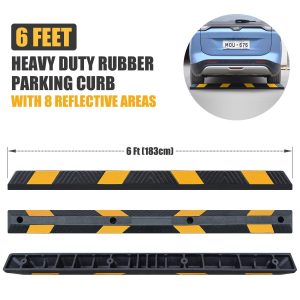 Zware Rubber Parkeerstoeprand met Reflectie