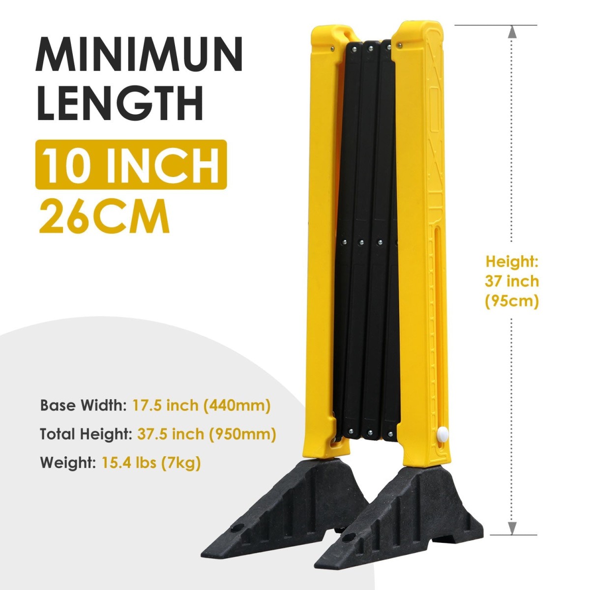 270 CM uitschuifbare barrière met zware voet - Afbeelding 3