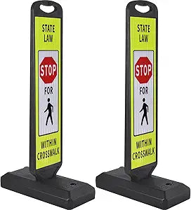 Reflecterend Baakschild 110 cm met Watergevulde Voet – 2 stuks
