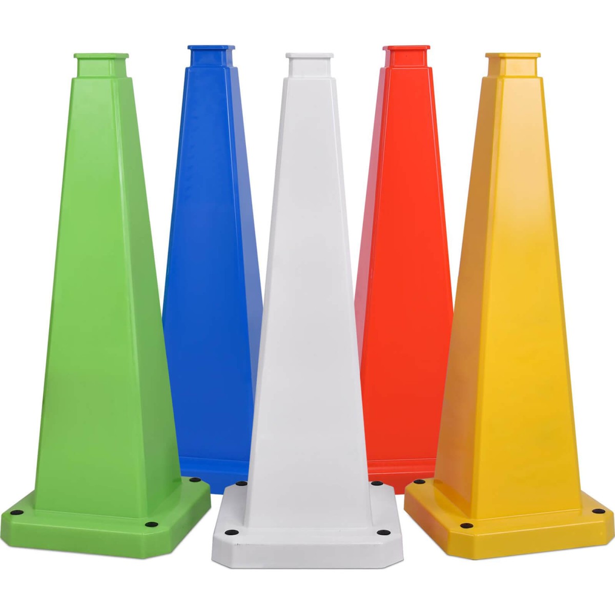 Extra stevige veiligheidskegel van ruim 0,9 kg, gemaakt van duurzaam PVC. 360° zichtbaar, weerbestendig en nestbaar. Ideaal voor binnen- en buitengebruik.