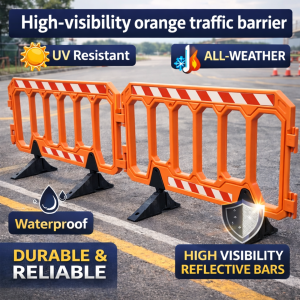 Koppelbaar Hek (Oranje) met Rubberbasis